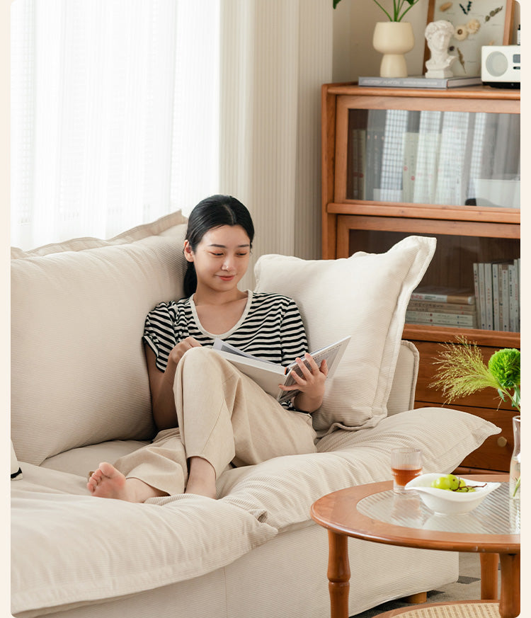 Fabric Down Modern Three-seat Sofa.