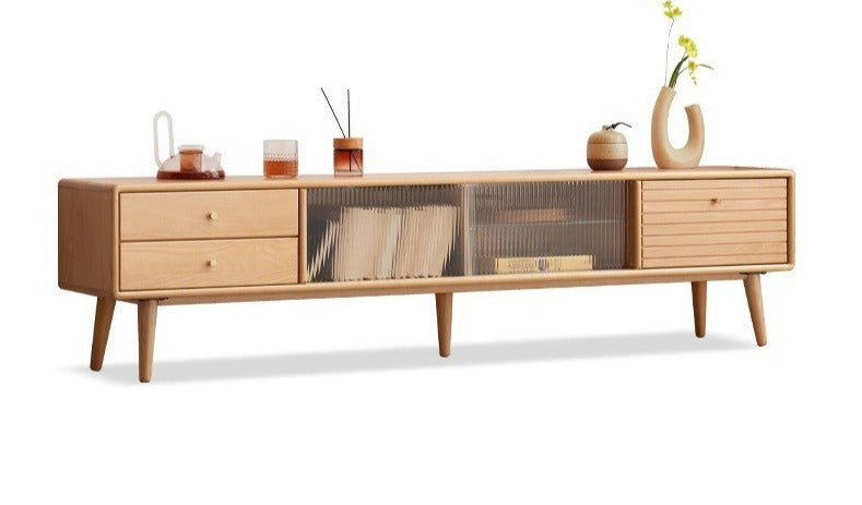 TV stand sliding door Oak, Beech solid wood"