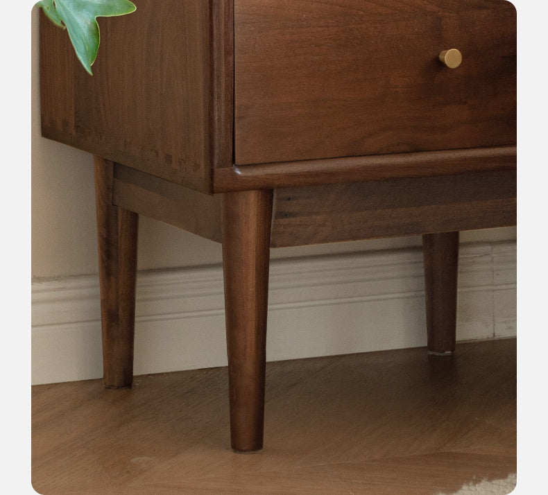 Black Walnut Solid Wood Nightstand.