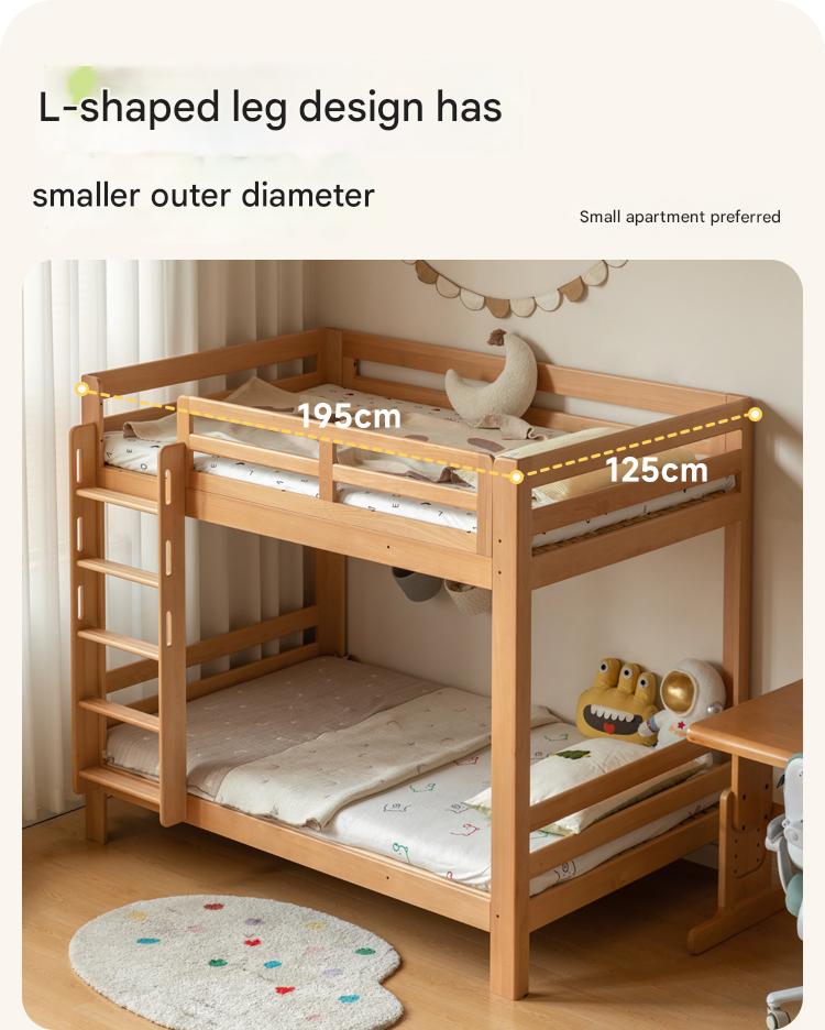 Beech, Birch Solid Wood Bunk Bed.