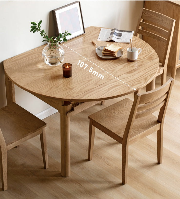 Ash, Cherry, Oak Solid Wood Folding Dining Table