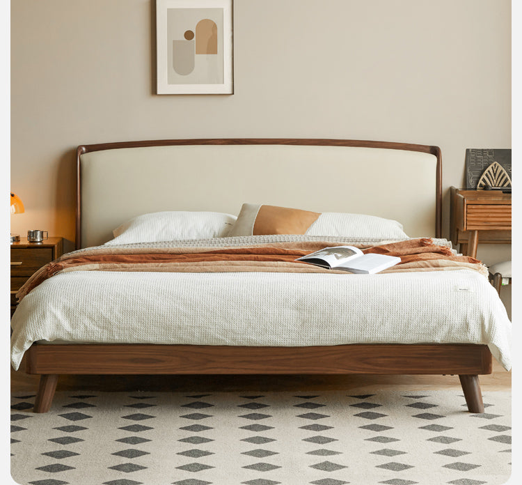 Teak, Black Walnut, Oak Solid Wood First Layer Yellow Cowhide Leather,Technical Cloth