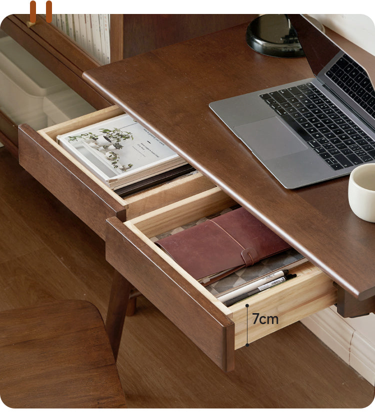 Solid Rubberwood Storage Office Desk