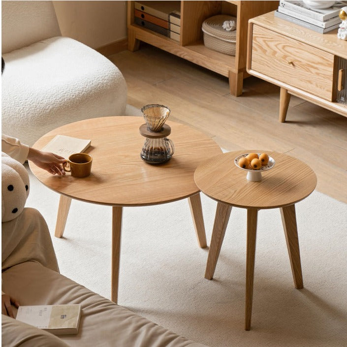 Oak Solid wood Side high round table