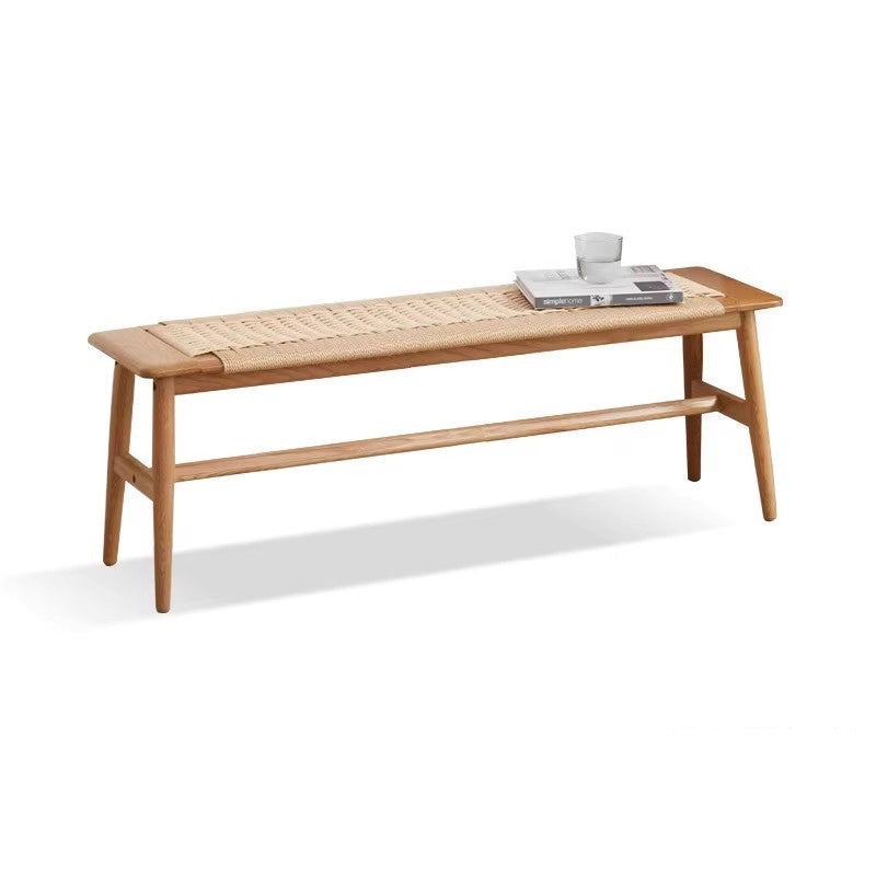 Oak solid wood Corded Bench
