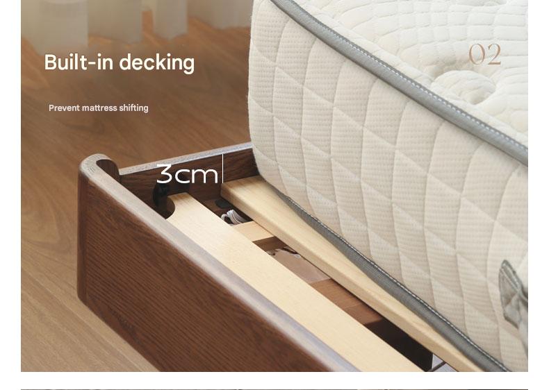 Oak Solid Wood Modern Simple Luminous Bed