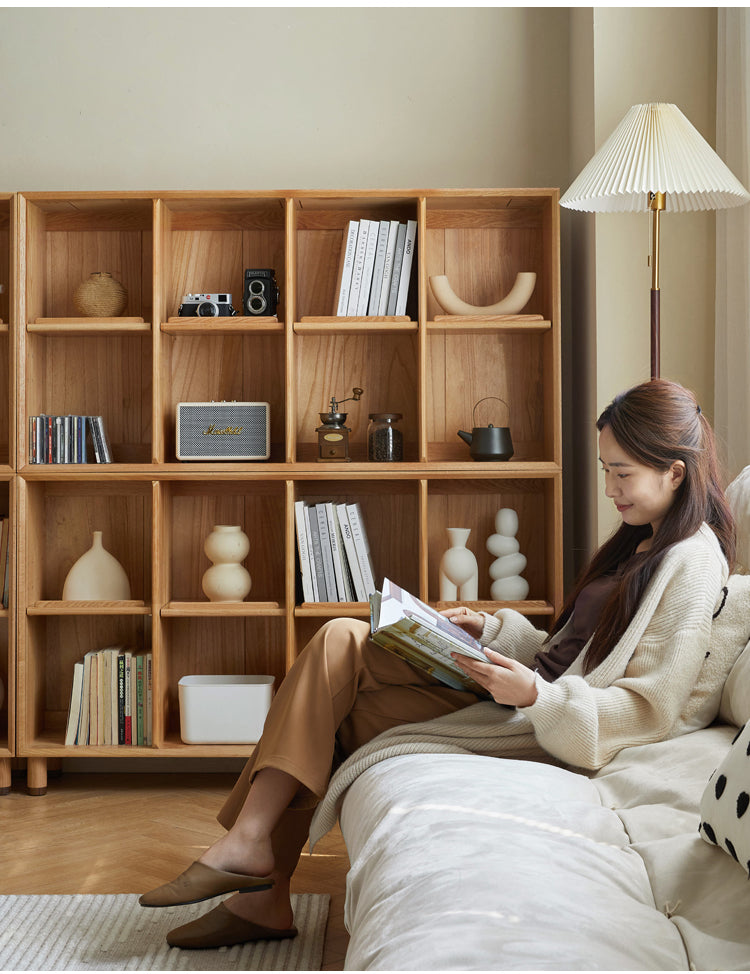 Oak Solid Wood Modern Creative Bookcase