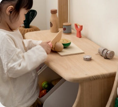 Poplar Solid Wood Kids Book, Toy Combination Storage Rack