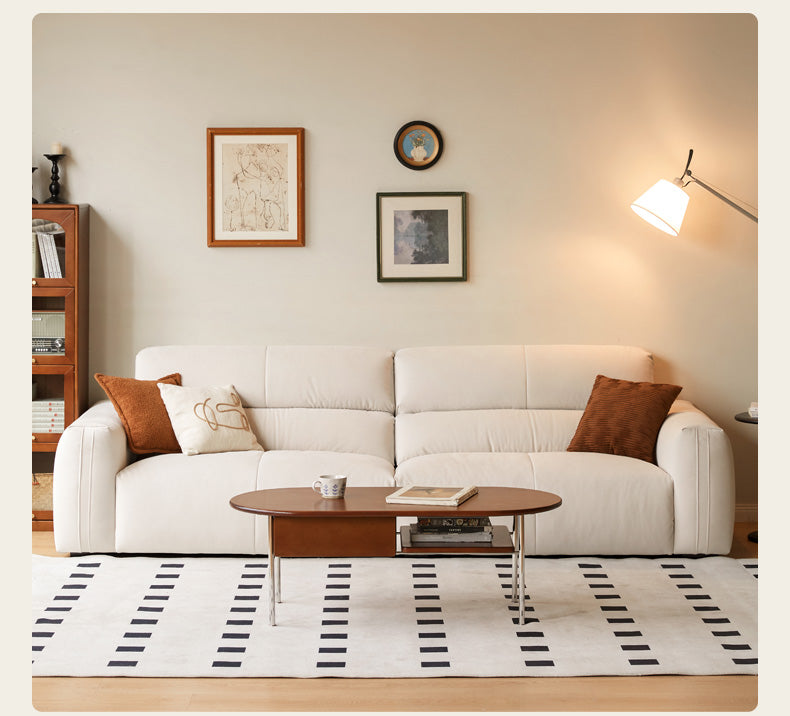 Fabric Cream Style Cat Scratching Cloth Sofa.