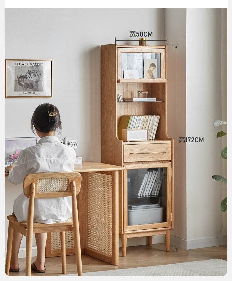 Oak solid wood side cabinet ,narrow sideboard+