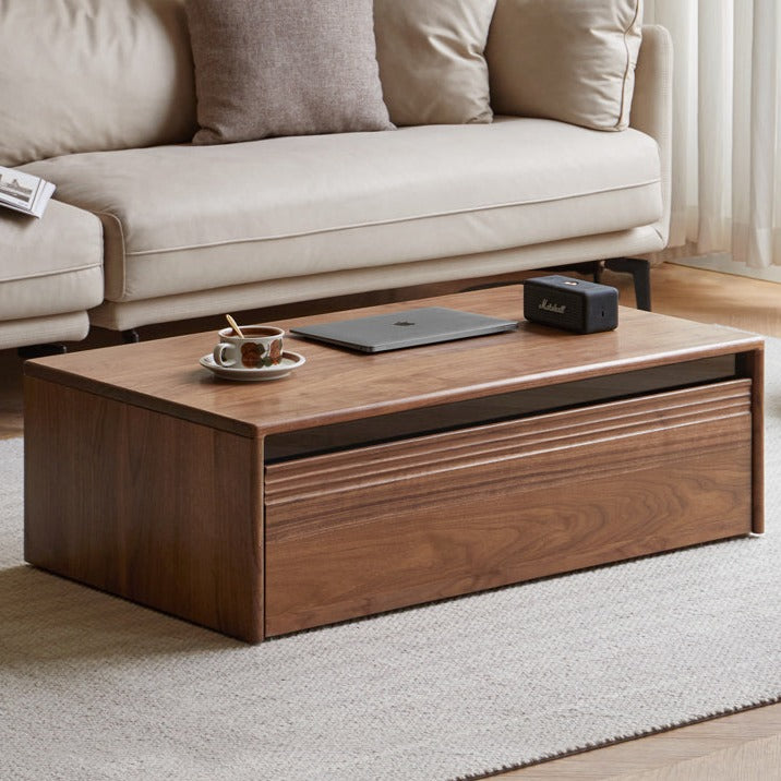 Black Walnut Solid Wood Coffee Table Modern Minimalist