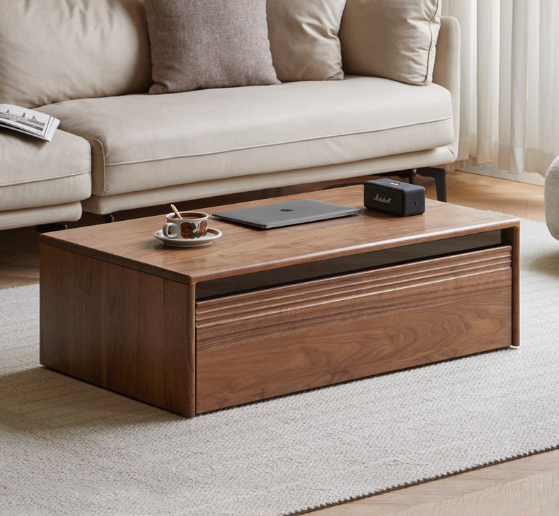 Black Walnut Solid Wood Coffee Table Modern Minimalist