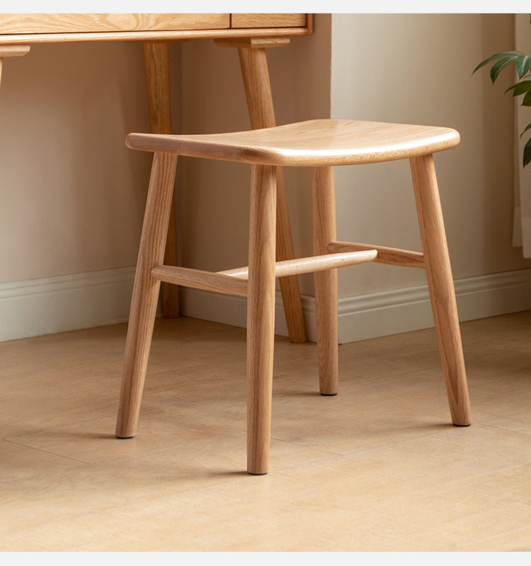 Black Walnut, Ash, Oak, Sandalwood Solid Wood Makeup Stool