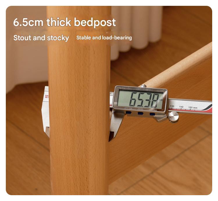 Beech Nordic Children's Solid Wood Loft Bed, Modern Minimalist Multifunctional Combination Bed with Table