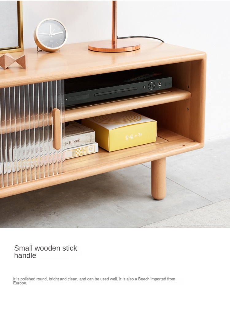 Beech Solid Wood TV Storage Cabinet.