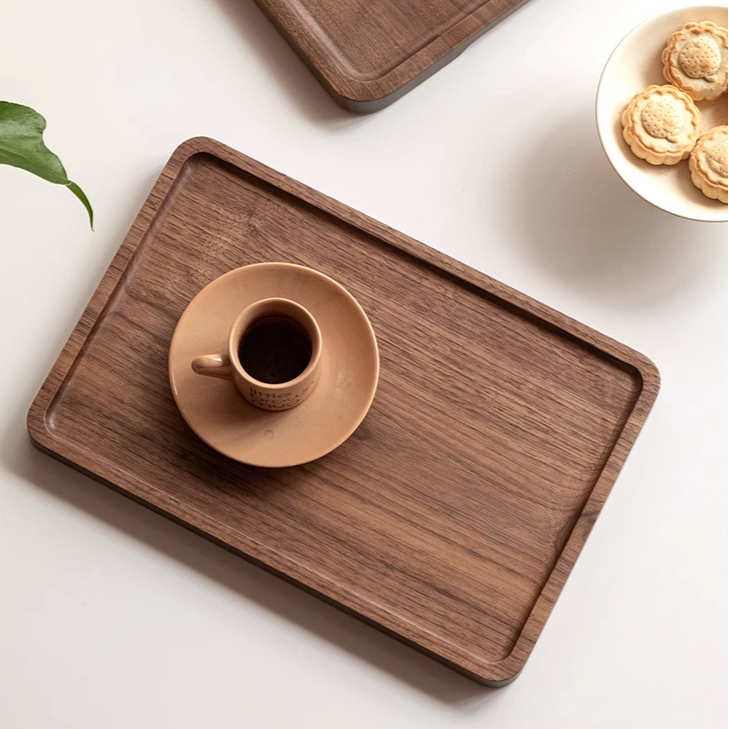 Black walnut solid wood , Beech solid wood wax oil fruit plate tray
