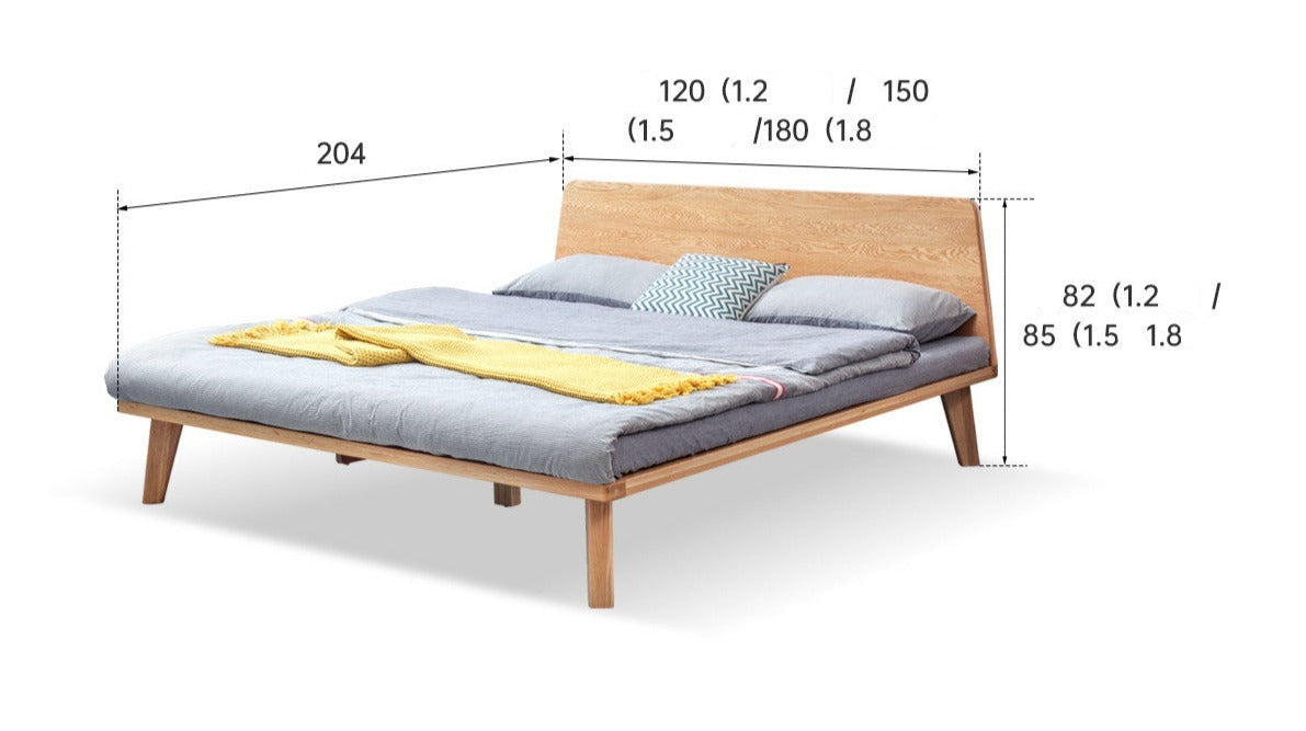 Oak solid wood tatami bed no headboard"