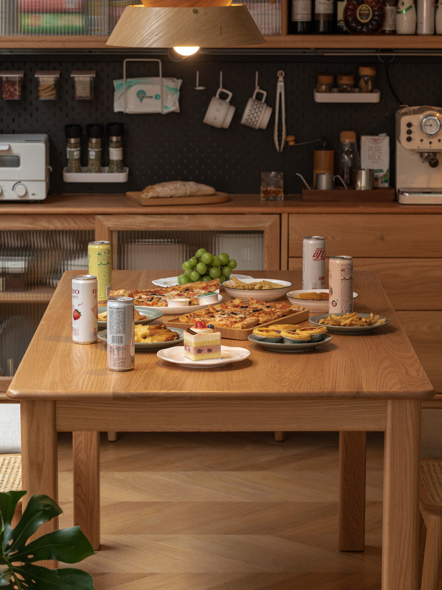 Oak, Ash Solid Wood Modern Dining Table