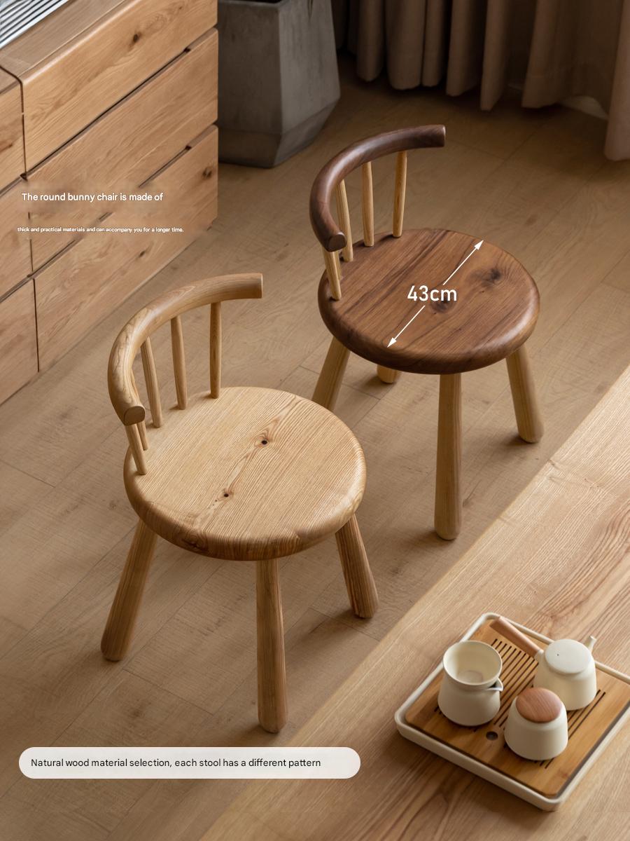 South American Walnut, Black Walnut, Ash Solid Wood Side Chair Small Stool