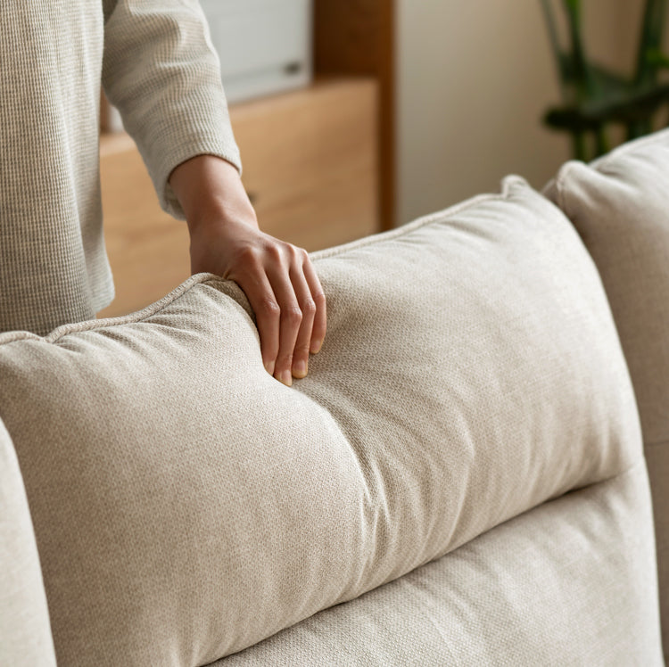 Oak Solid Wood Luxury Fabric Sofa.