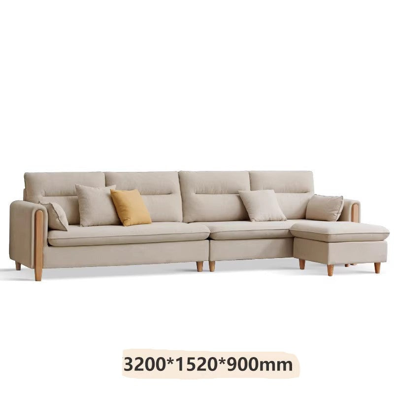 Luxury fabric sofa oak solid wood+