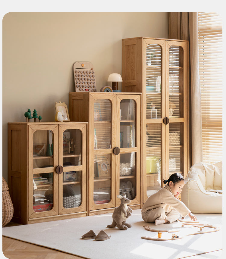 Oak Solid Wood Kids Bookcase Combination Bookshelf