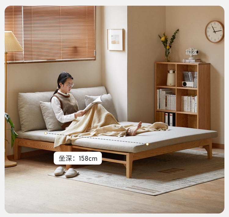 Oak Solid Wood Sofa Bed