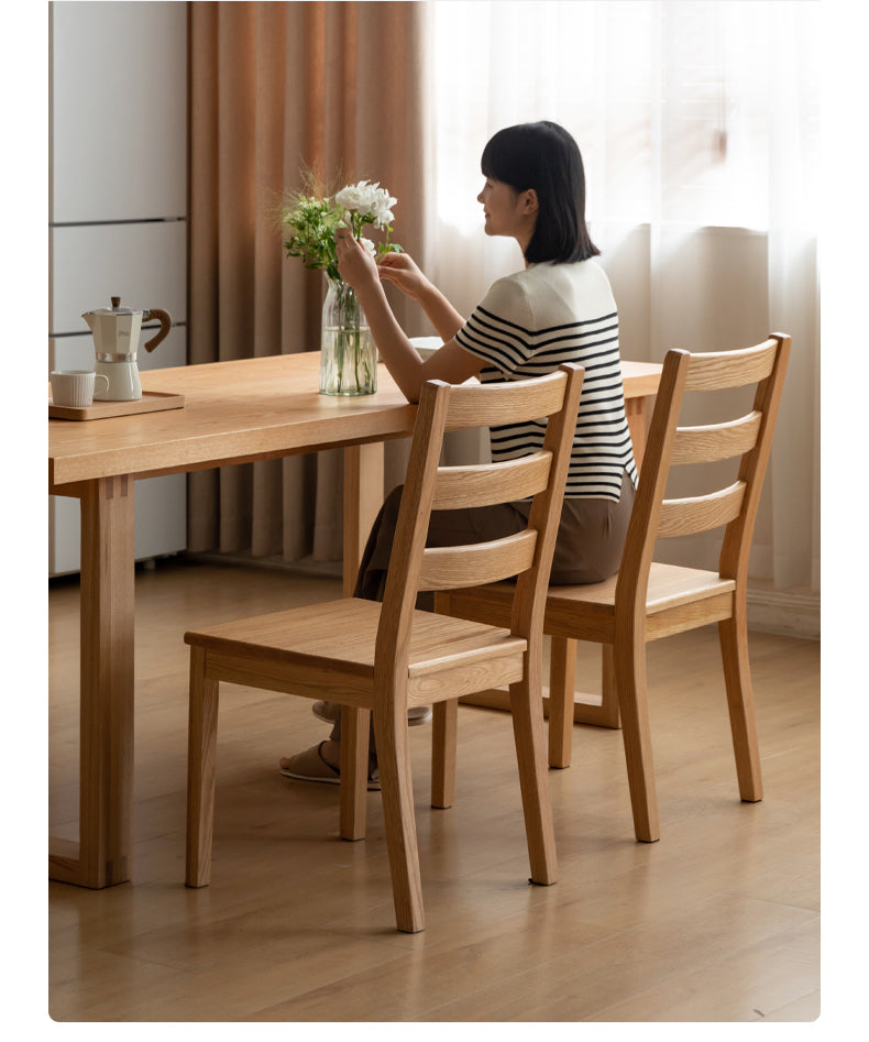 4 pcs set Oak, Beech, Rubberwood Solid Wood - Dining Chair