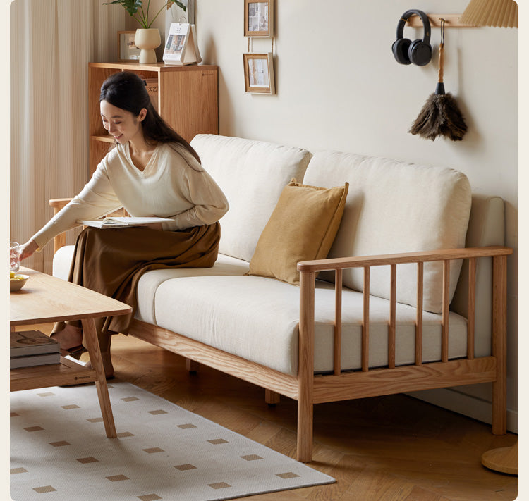 Oak Solid Wood Sofa Fabric.