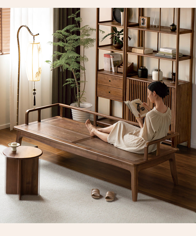 North American Black Walnut Solid Wood Dual Use Sofa.