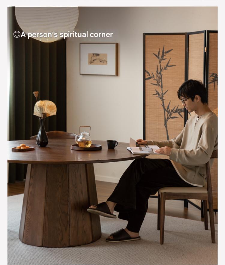 Ash, Black Walnut Solid Wood Modern Large Dining Table