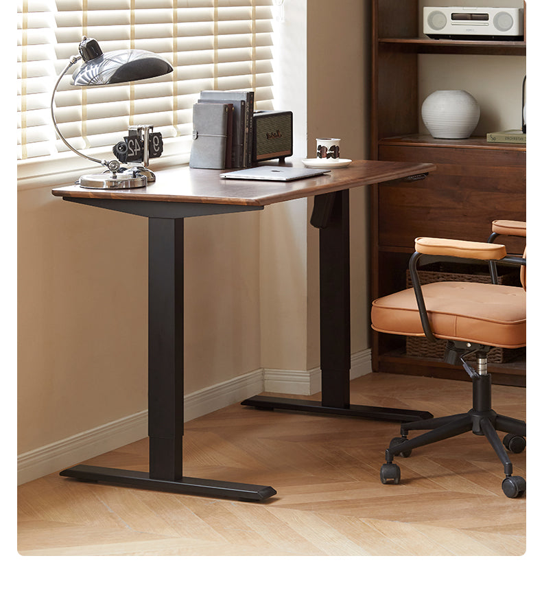 Black Walnut, Oak Solid Wood Electric Elevating Desk