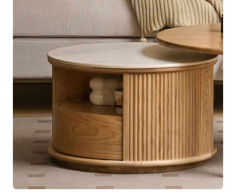 Ash Solid Wood Rock Plate Coffee Table