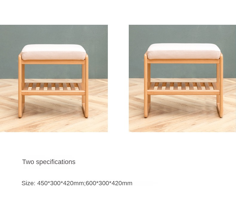Beech Solid Wood Shoe Changing Stool