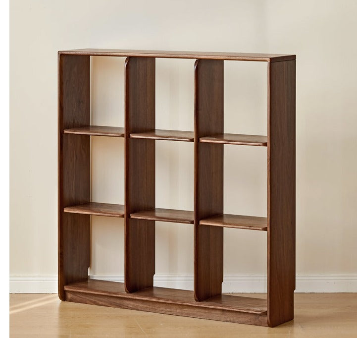 Black Walnut Solid Wood Bookshelf Shelf Free Lattice Combination