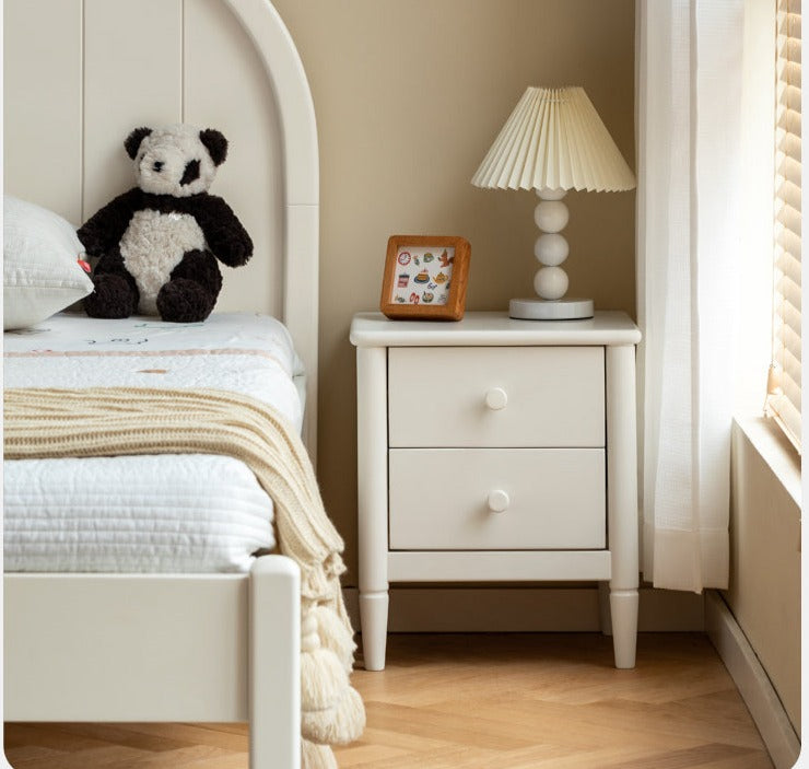 Poplar Solid Wood American White Kids Nightstand