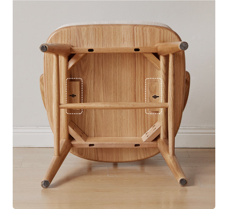 Black Walnut, Cherry, Oak Solid Wood Modern Rotating Soft Chair