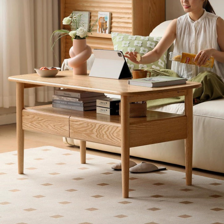 Oak Solid Wood High-leg Coffee Table