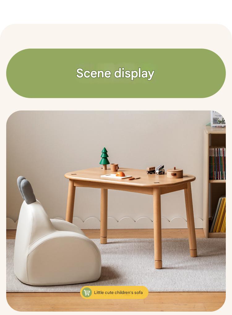 Beech Solid Wood Handmade Children's Table