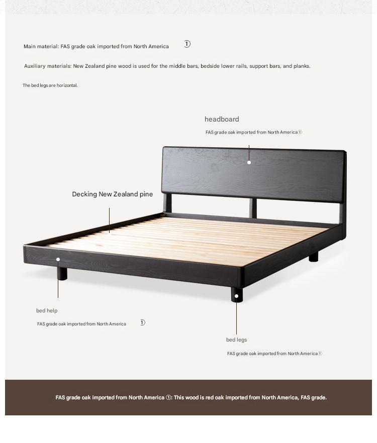 Oak Solid Wood Luminous Suspended Bed