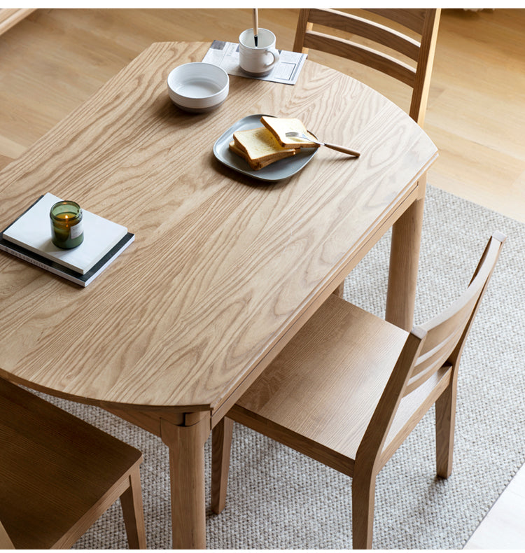 Ash, Cherry, Oak Solid Wood Folding Dining Table