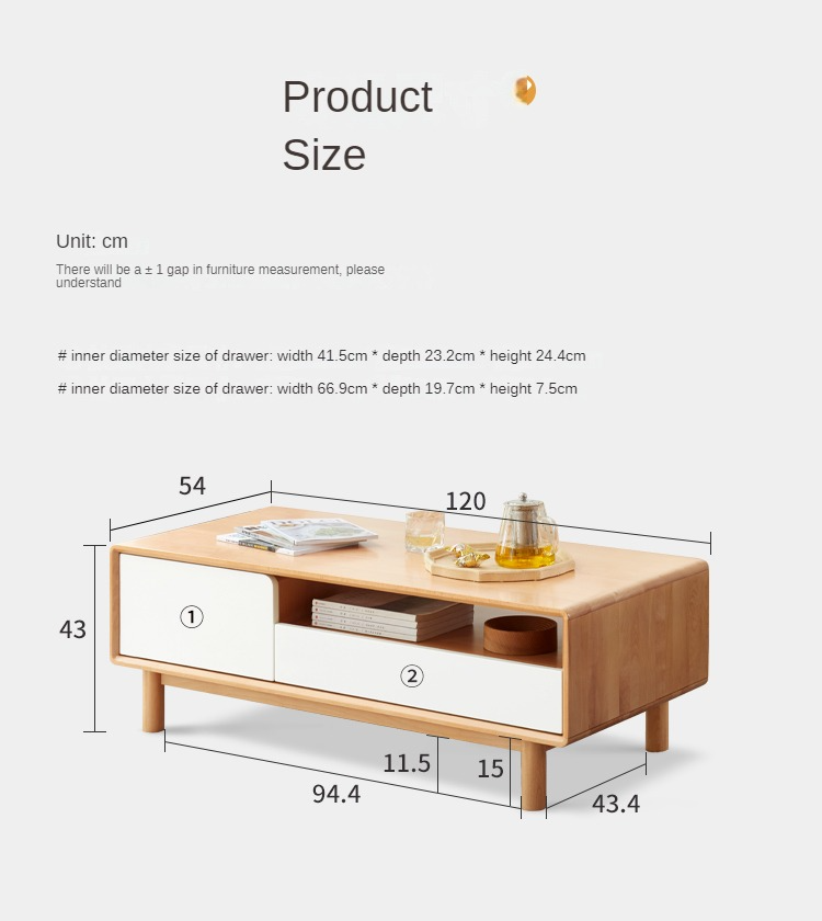 Beech Solid Wood Warm Coffee Table