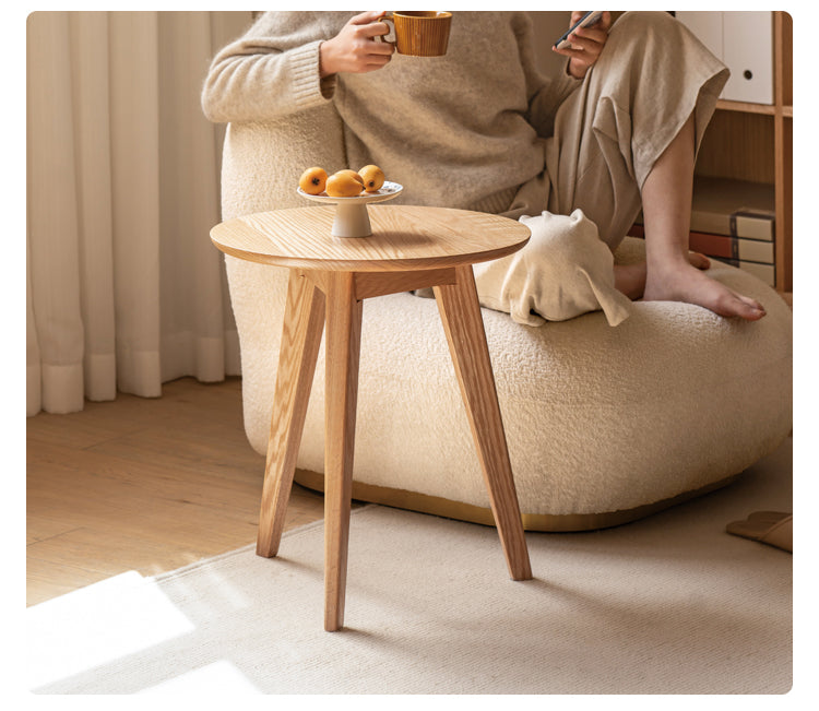 Oak Solid wood Side high round table