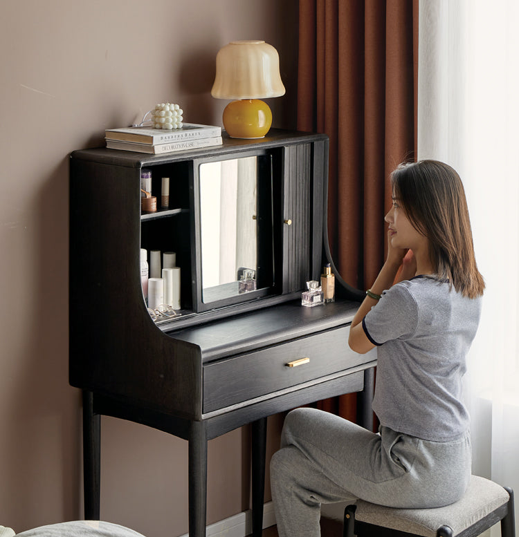 Oak, Ash solid wood dressing table bedroom high-end retro piano"