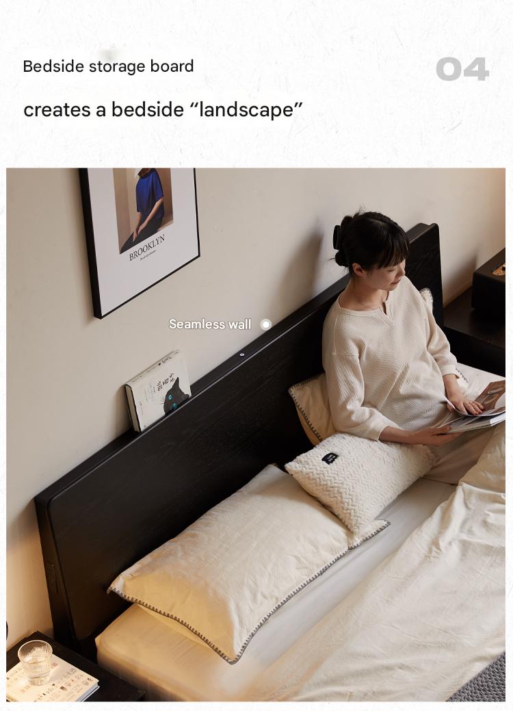 Oak Solid Wood Luminous Suspended Bed