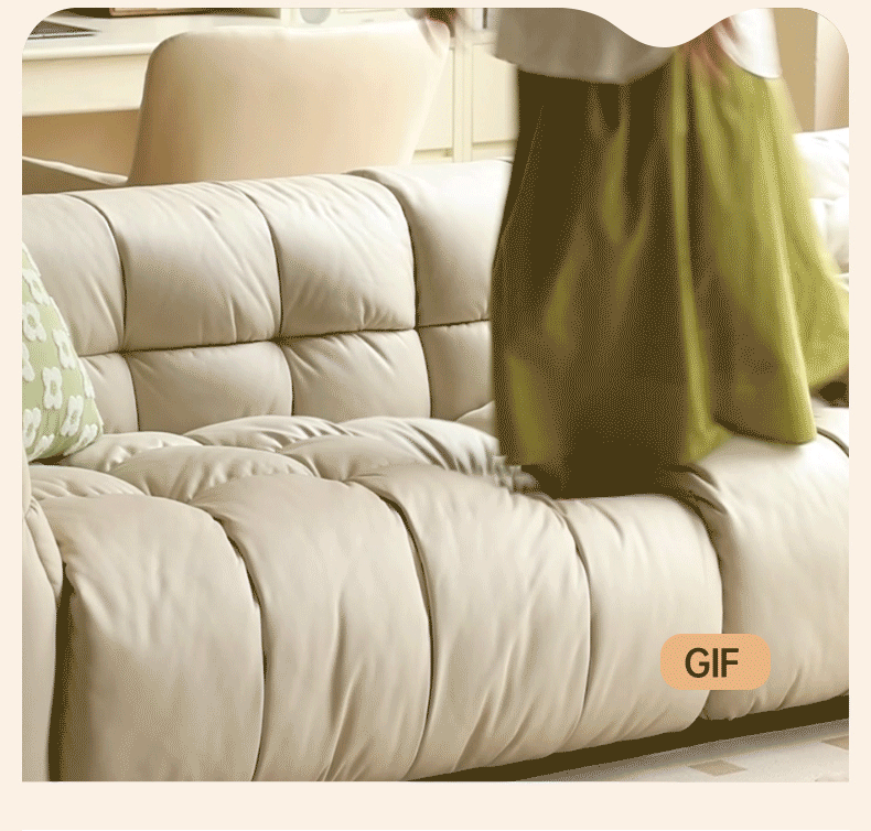 Genuine Leather,Technology Cloth Sofa Cream Wind)