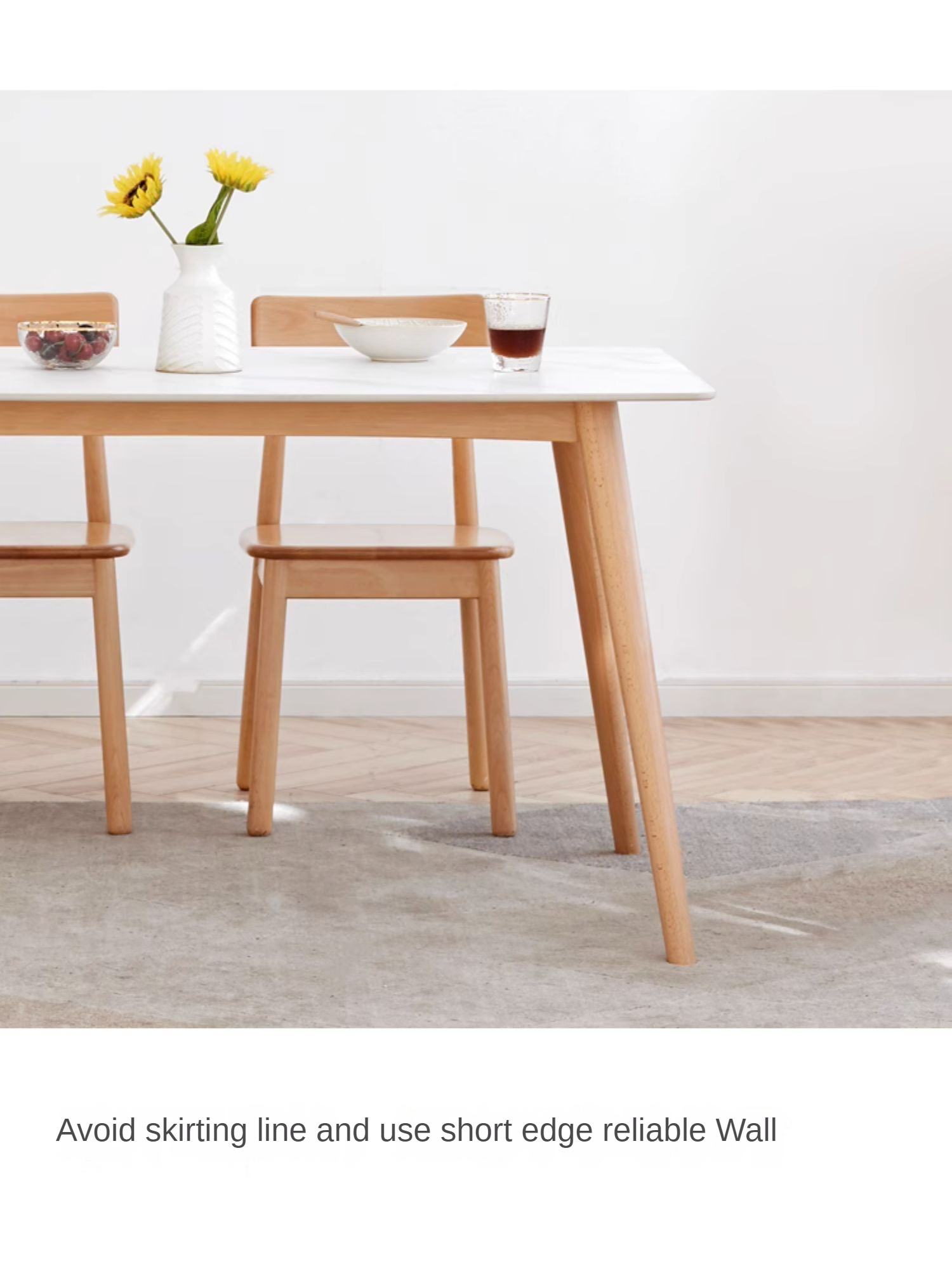 Beech Solid Wood Rock Plate Dining Table