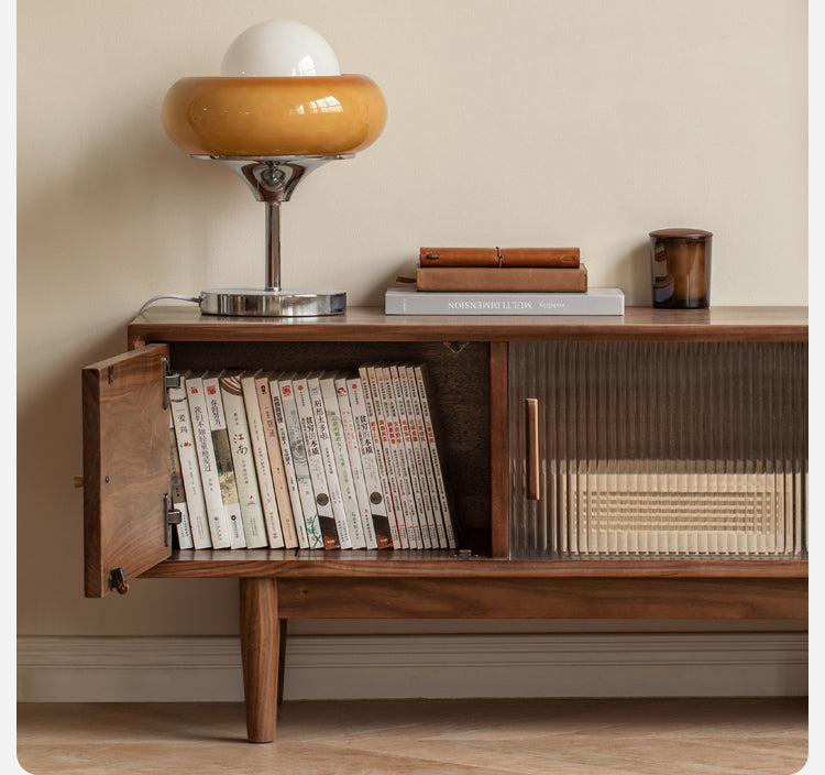Black Walnut, Teak solid wood TV Cabinet.