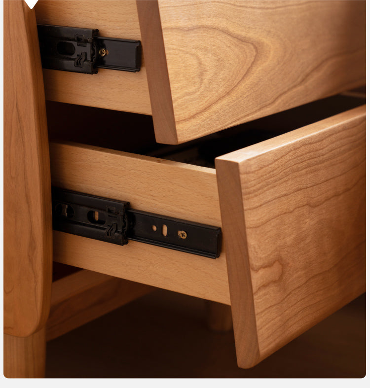 Cherry Wood Waves Nightstand