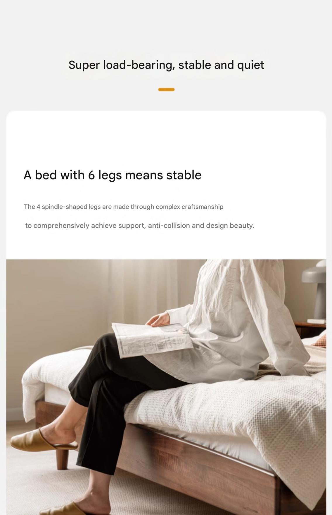 Black Walnut Solid Wood Bed Modern